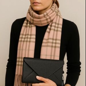 Burberry Pink Nova Check Cashmere Scarf